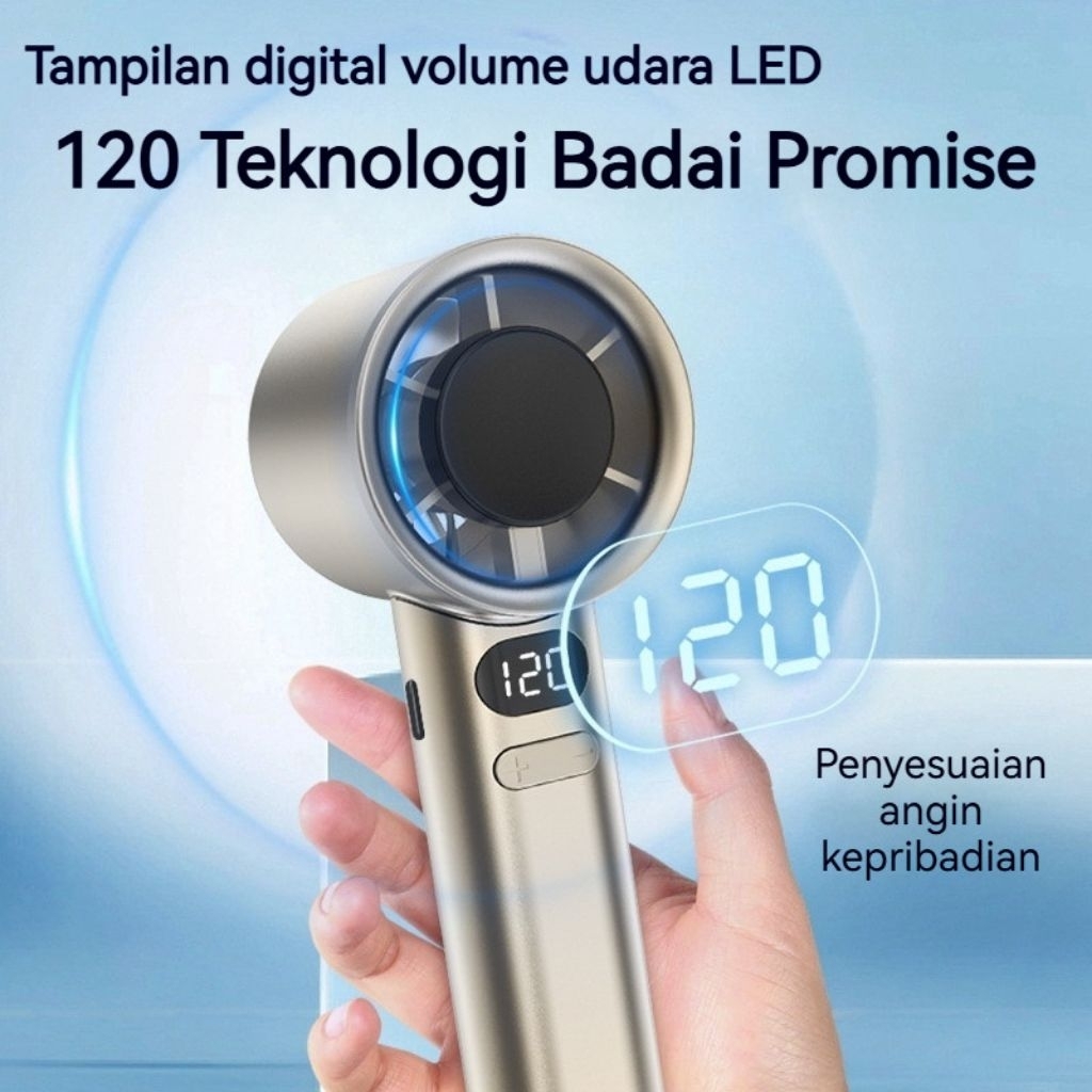 kipas angin mini turbo digital portable LED dg USB charge