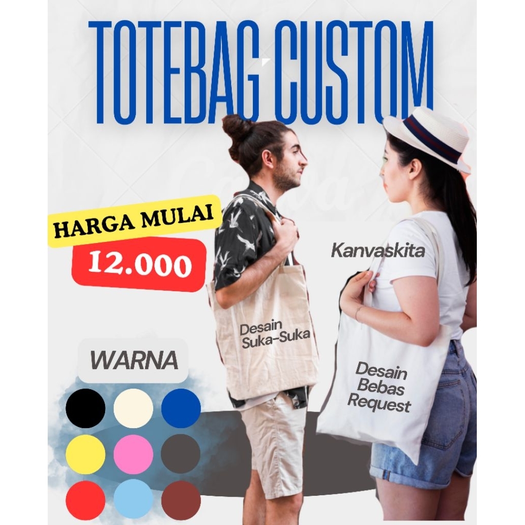 Totebag Premium Design Custom || Totebag Murah || Totebag Gaul || Totebag Souvenir
