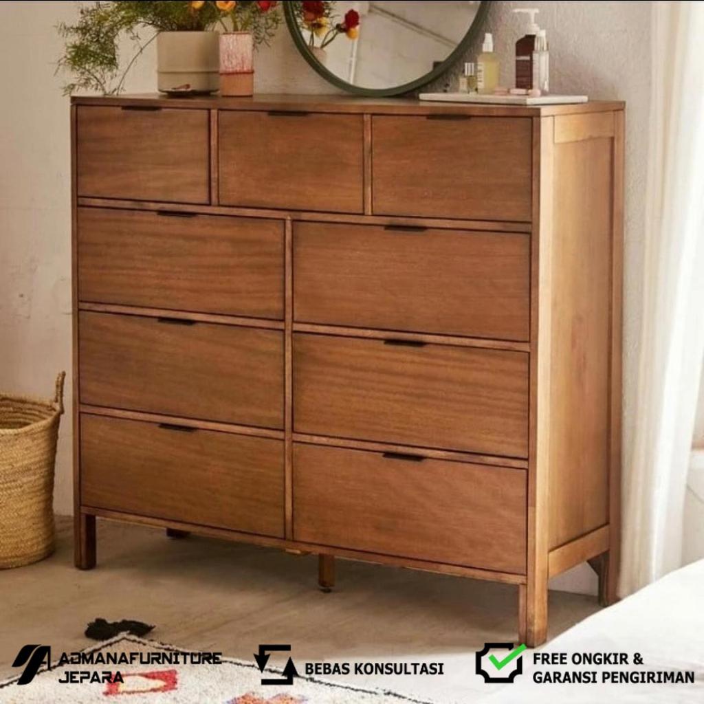 Lemari Penyimpanan Minimalis Kayu Jati | Drawer Minimalis | Laci Minimalis