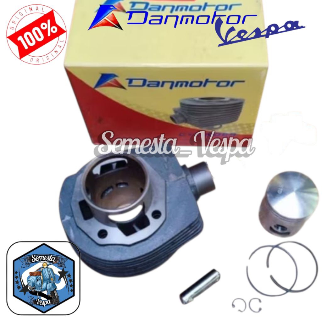 Blok silinder lubang 5 danmotor Blok seher vespa pxe excel original danmotor komplit