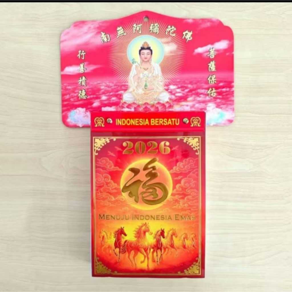 KALENDER 3 IN 1 JAWA CINA ARAB / KALENDER HARIAN 2026 / KALENDER DINDING TEMA CHINESE /  KALENDER SO