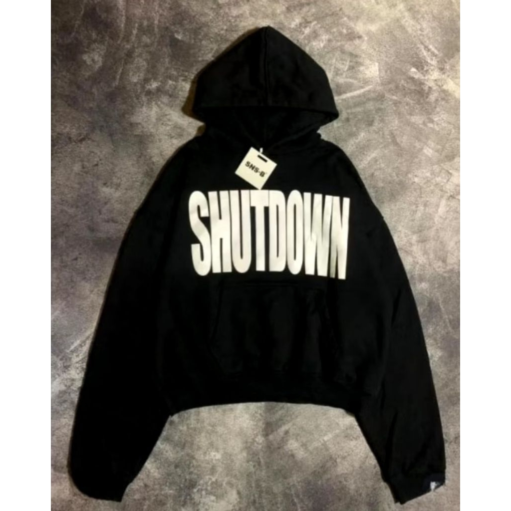 sweater Hoodie boxy SNSB Shutdown oversize unisex pria wanita cod bayar ditempat