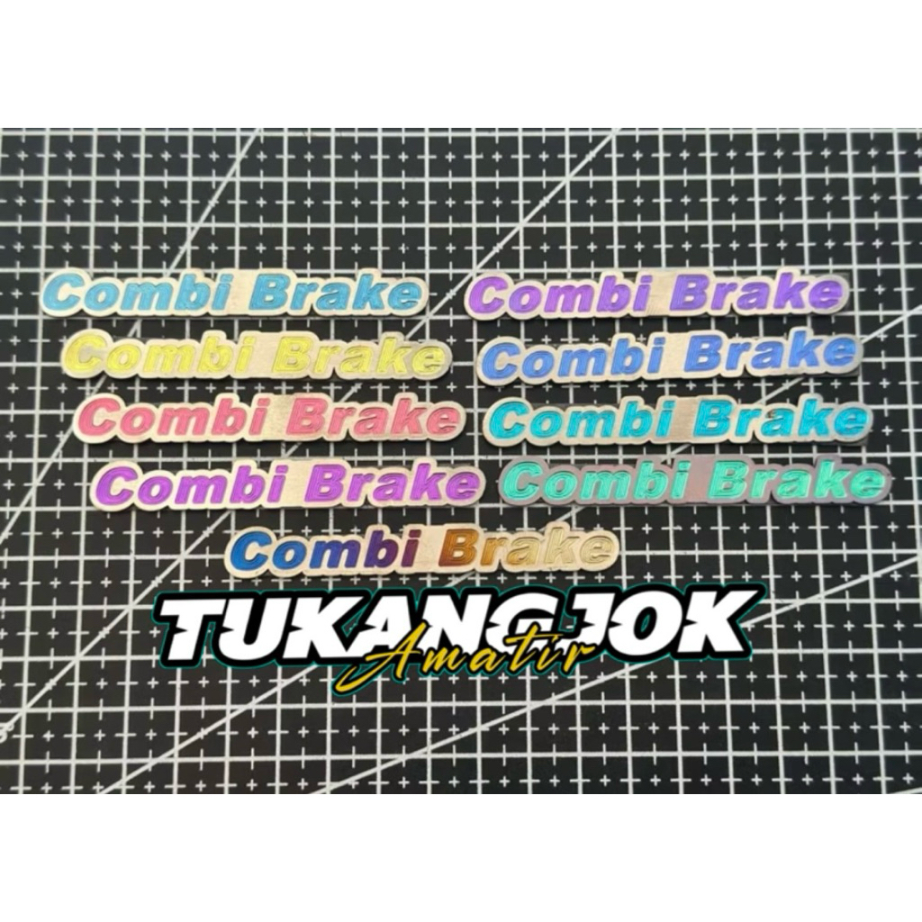 (Set 1pasang Kan Kiri)Emblem Logo Combi Brake Titanium GR5 Original Vietnam Emblem Logo Sepakbor Dep
