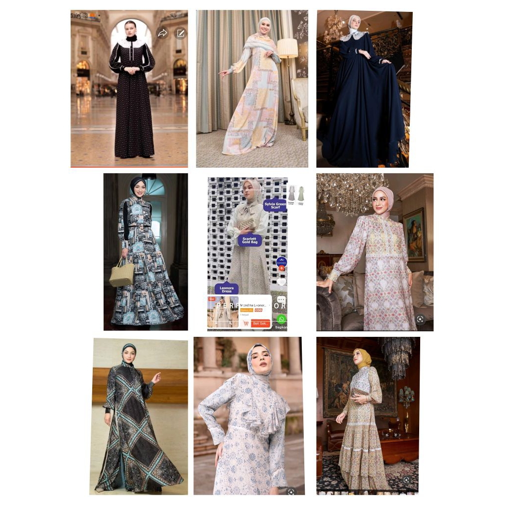 MANDJHA DRESS IVAN GUNAWAN FASHION ORIGINAL LEONORA HIJAU,BELI SCARFNYA SYLVIA GREEN,TAS SCARLET GOL