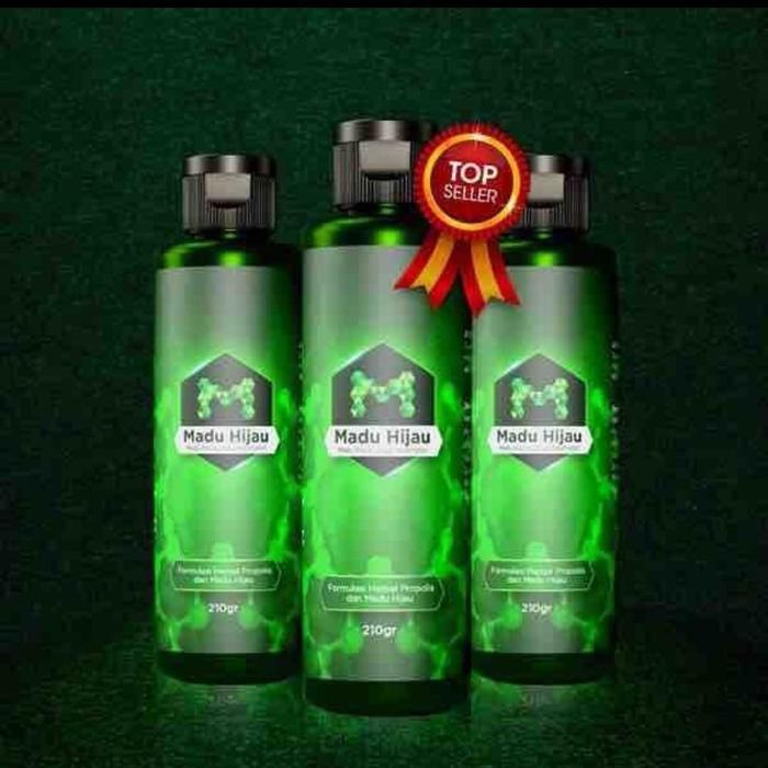 PAKET 3 BOTOL Madu Hijau Original 210Gram BPOM Herbal