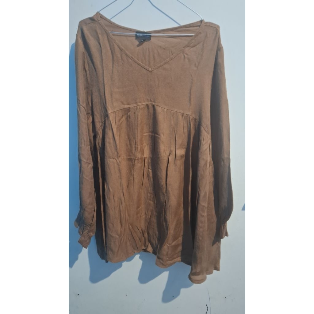 (PL) Kemeja Brown Plastic Island / Blouse Brown Plastic Island