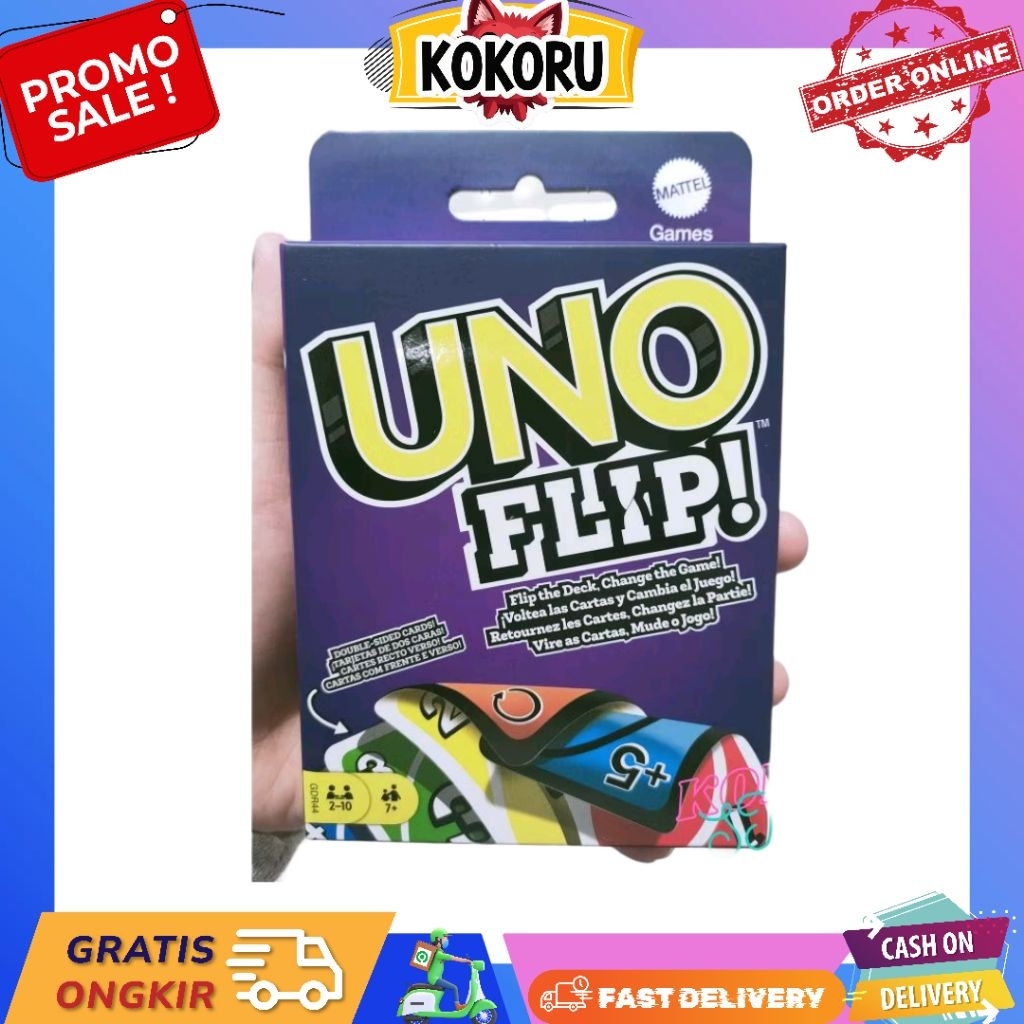 Kartu Uno Flip Original Mattel / Kartu Games Uno Flip
