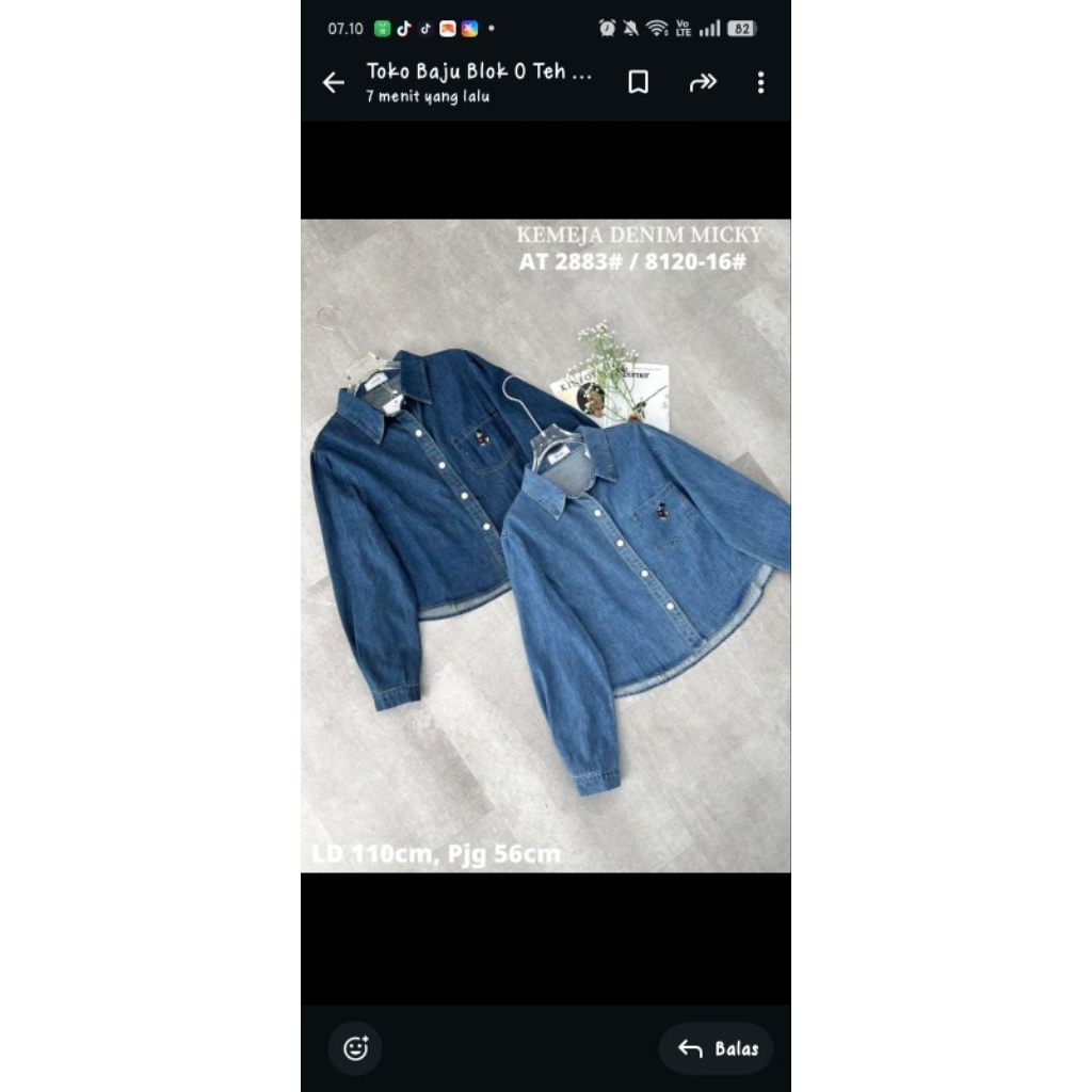 Kemeja denim Mickey
