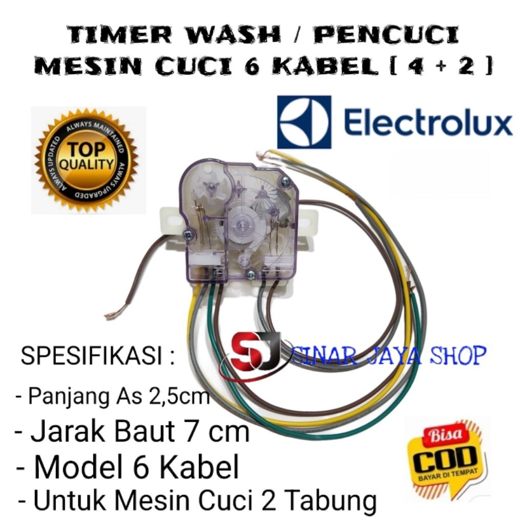 TIMER WASH 6 KABEL MESIN CUCI ELECTROLUX 2 TABUNG - TIMER MESIN CUCI ELECTROLUX 6 KABEL