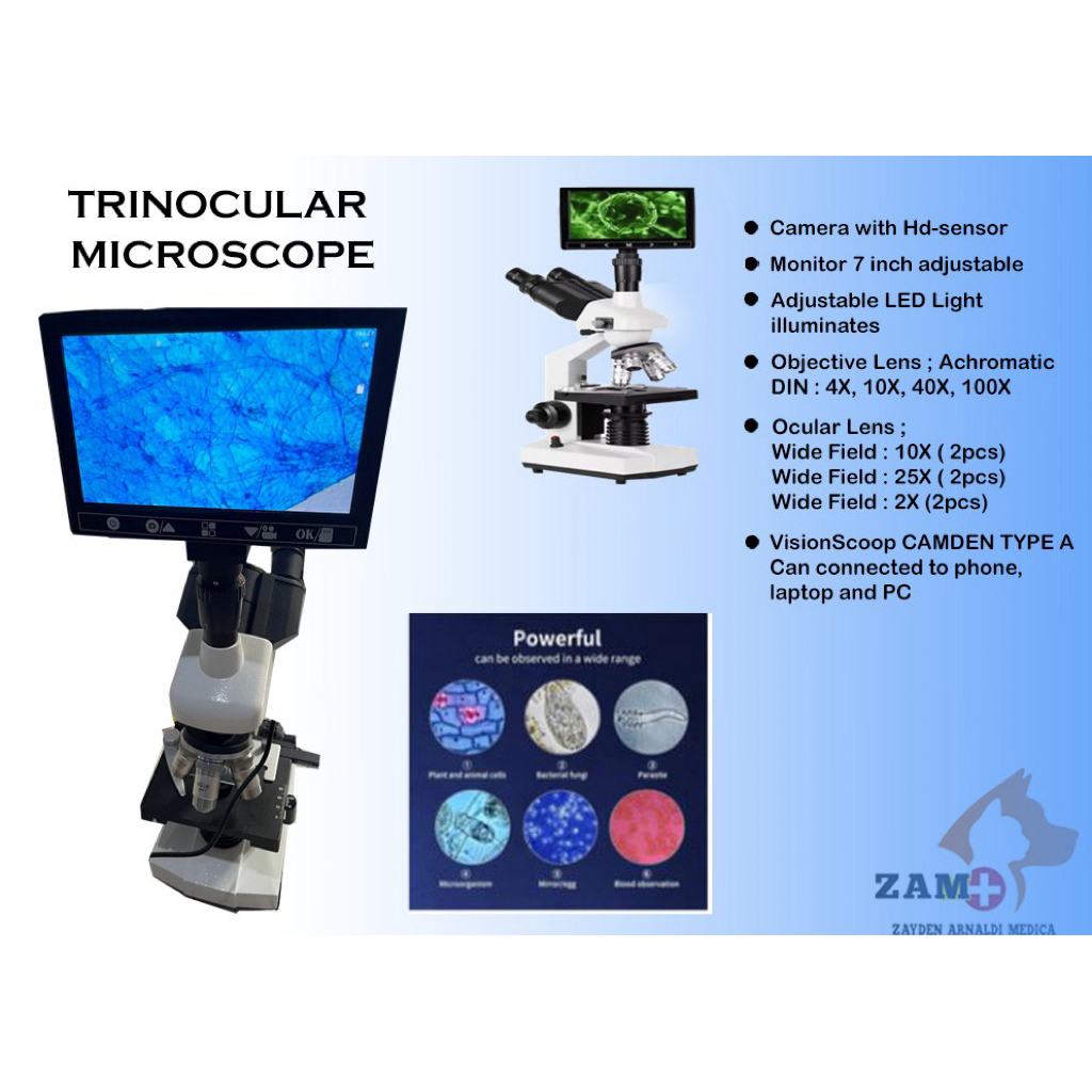 MIKROSKOP TRINOKULER VISIONSCOOP dengan Monitor