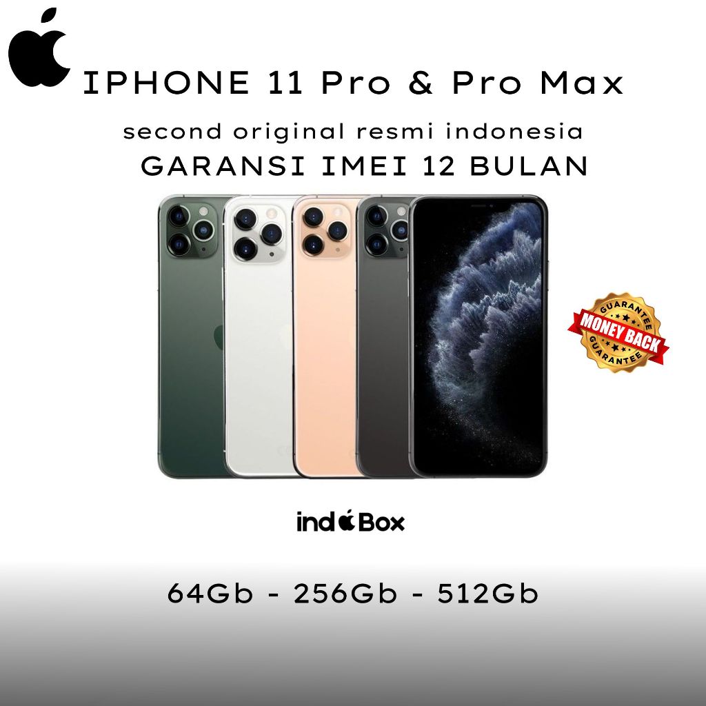 Apple iPhone 11 Pro/Pro Max Second iBox Resmi IMEI Permanen 100% Original FULLSET 64GB 128GB 256GB O