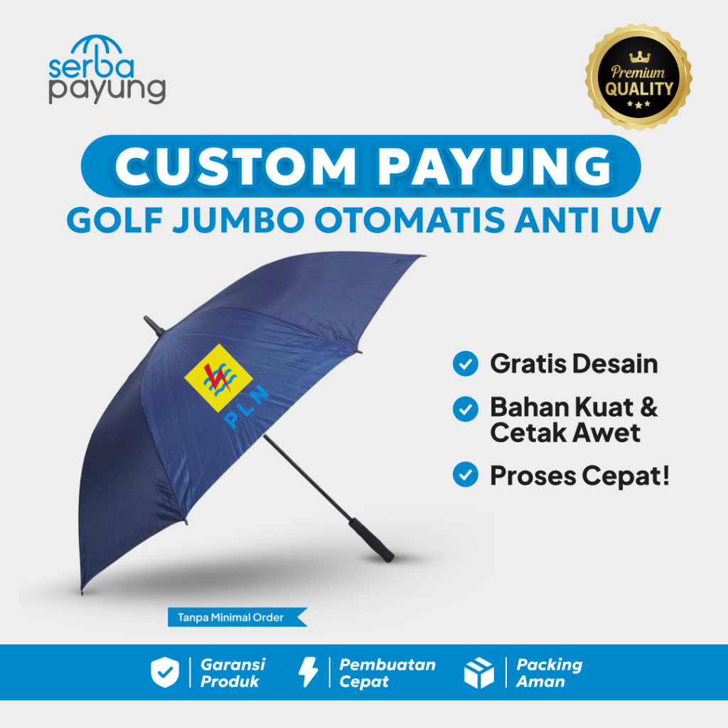 SERBA PAYUNG - Souvenir Payung Custom Golf Otomatis Jumbo Anti UV // Payung Custom Logo // Payung Cu
