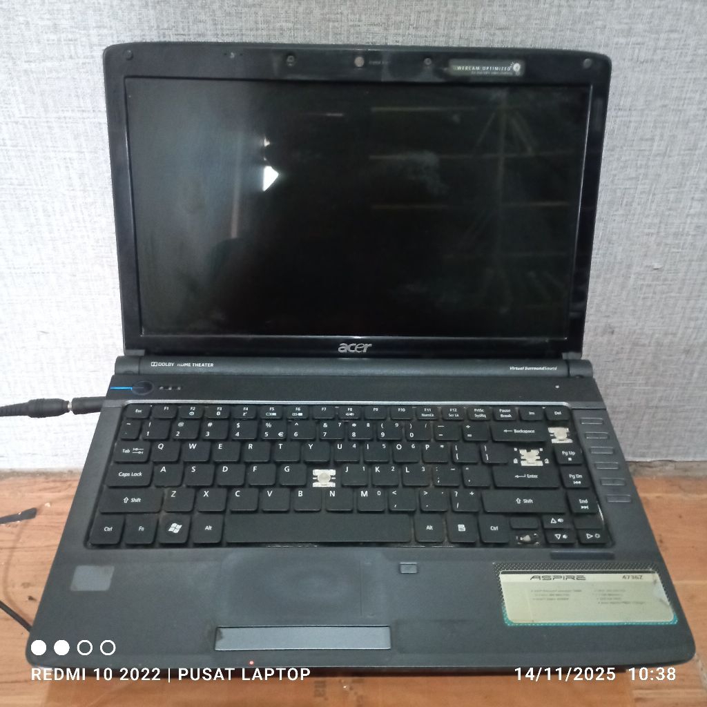 Laptop Acer Aspire 4736Z series kondisi Mesin nyala indikator anggap mati gambling unit Lcd14in Casi