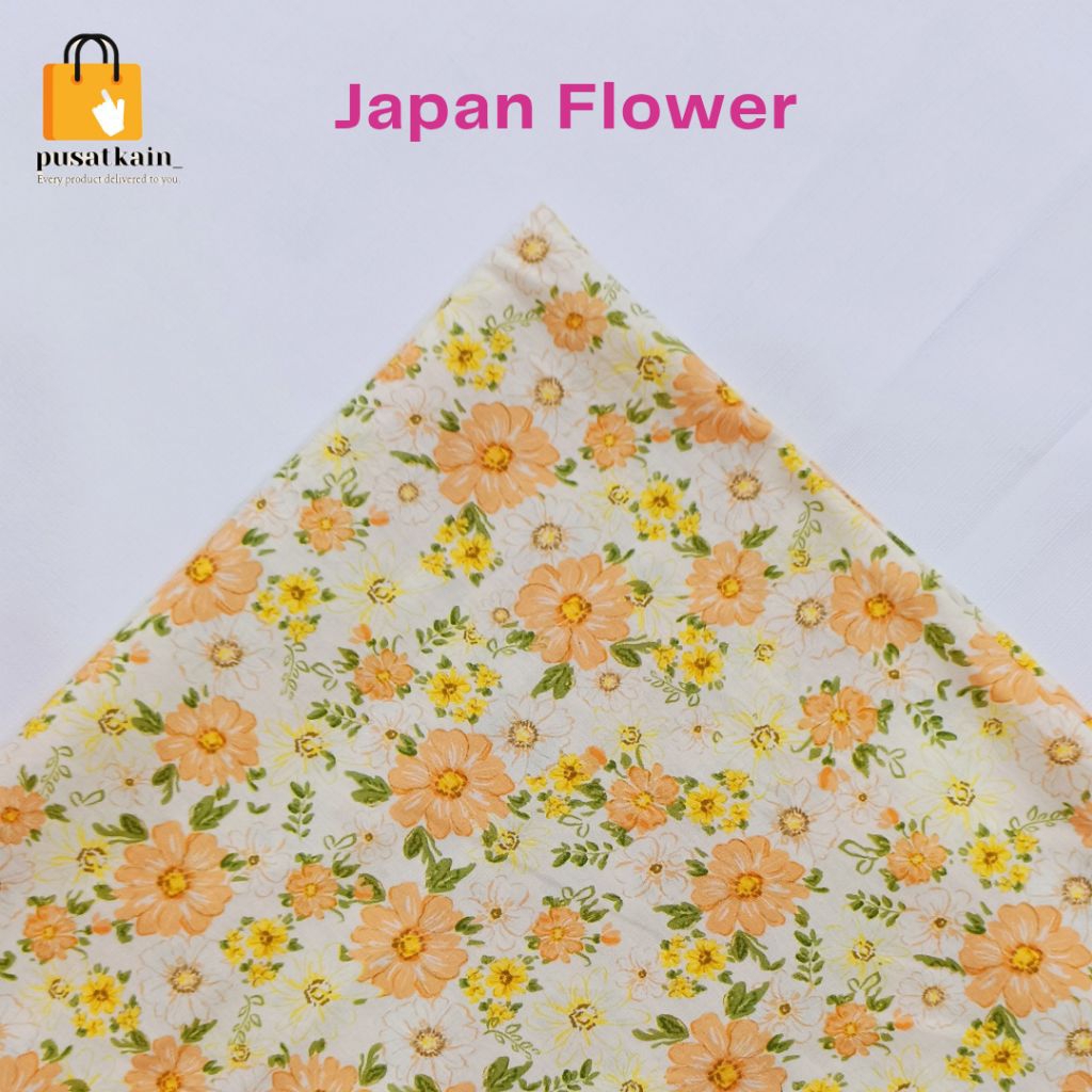 Japan Flower / Katun Japan / Katun Jepang / Kain Katun / Kain Motif / Dress / Kemeja / Tunik /  Jepa