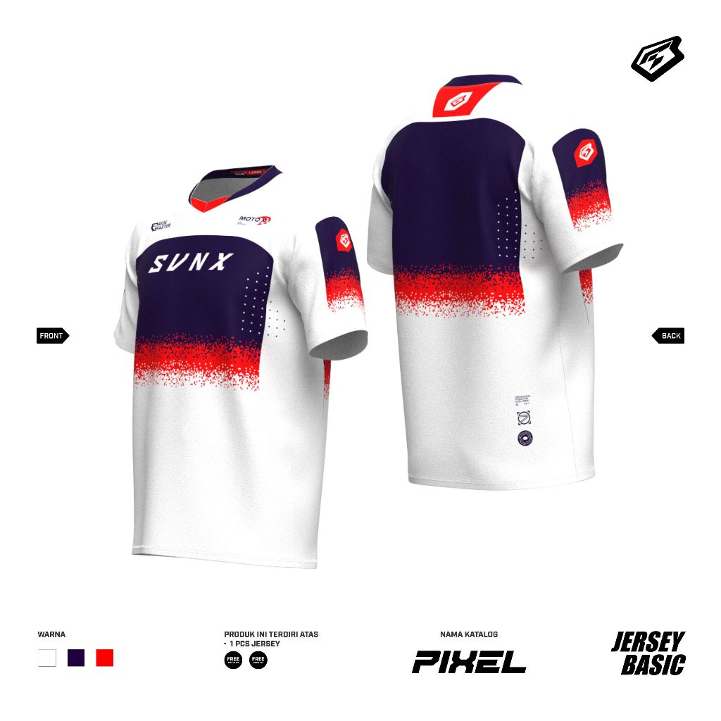 JERSEY PENDEK BASIC / JERSEY CREW / JERSEY KRU SVNX PIXEL SERIES