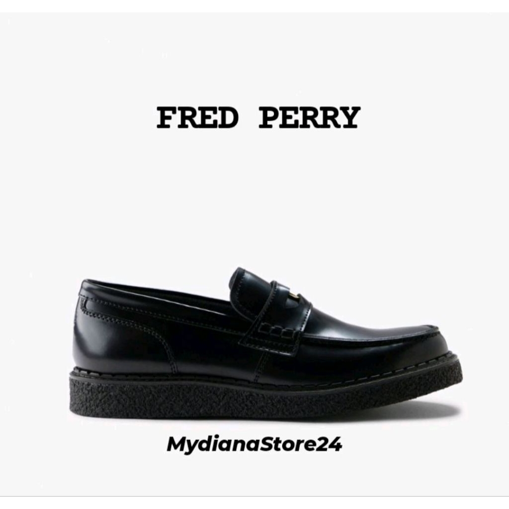 FRED PERRY SHOES - FRED PERRY LIMITED EDITION x GEORGE COX -  PENNY  LOAFER LEATHER - BLACK