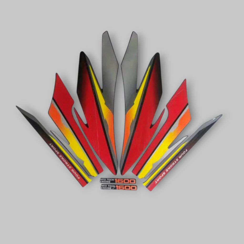 STIKER STRIPING LES LIS BODY MOTOR HONDA GL PRO 1997 NEOTECH MERAH