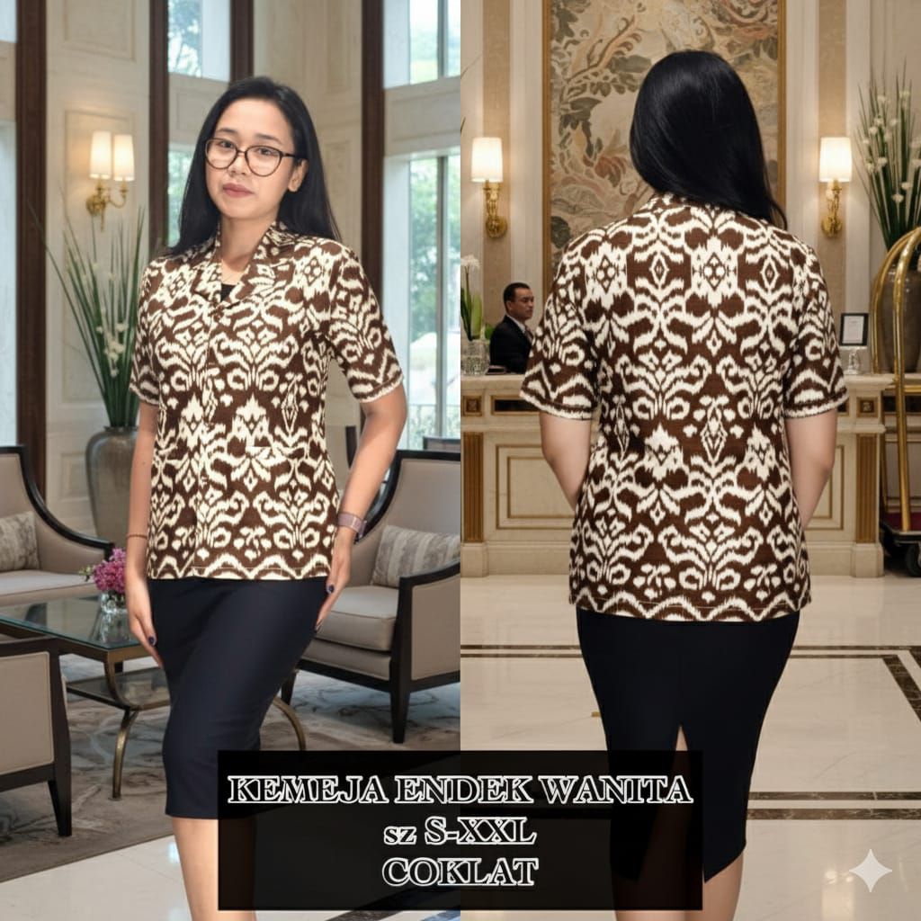 Kemeja Kantor Wanita motif Endek
