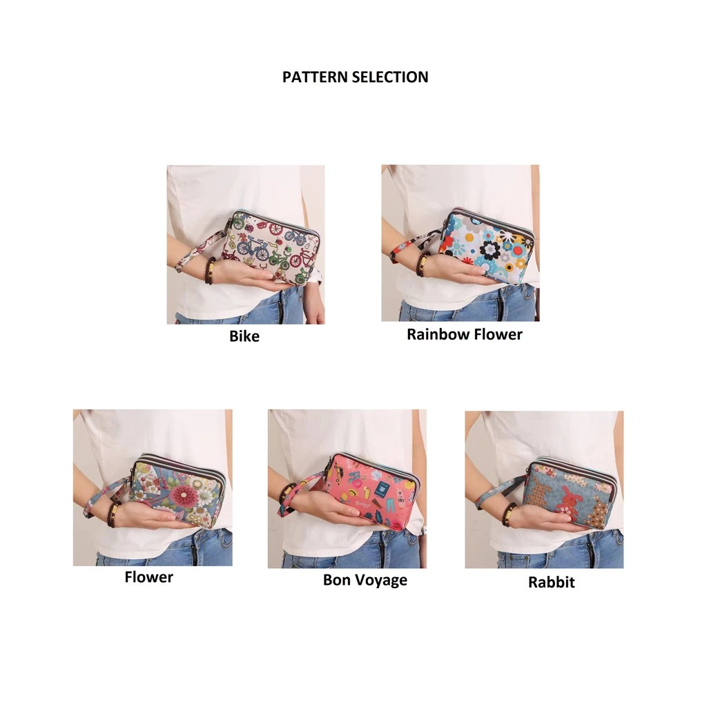 Dompet Panjang Wanita / Dompet Ipad / Dompet Kartu / Dompet Wanita HP 3 Resleting Eco Multifungsi Po