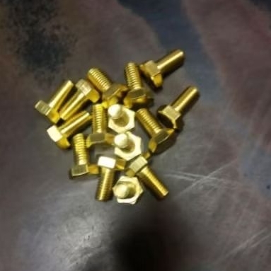 baut mur kuningan asli, m6x25, kunci 10
