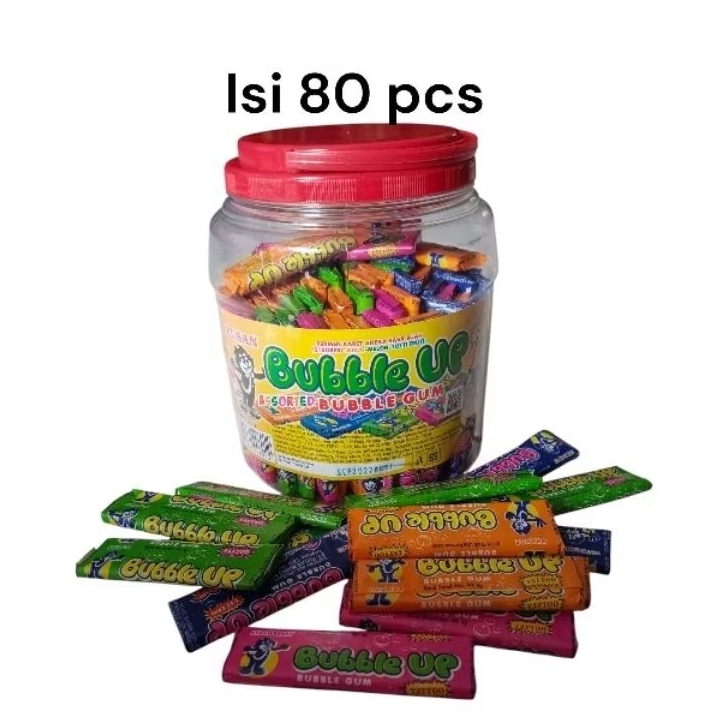 permen karet pusan bubble up isi 80pcs (per toples)