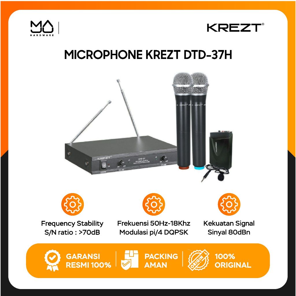 Mic Wireless Krezt DTD 37 HH Handled - MIC DTD 37 HH - Garansi Resmi