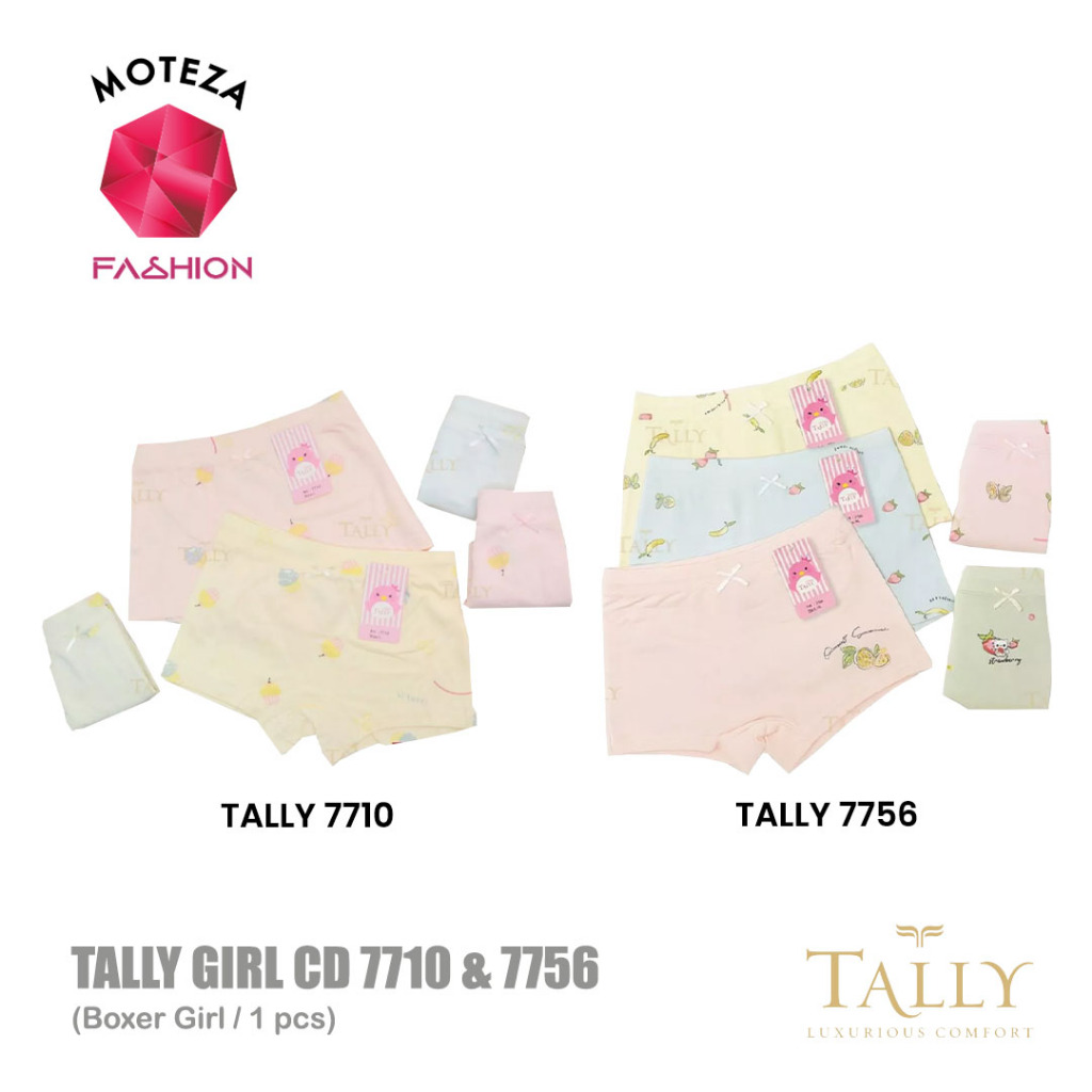 Tally 7710 ; 7756 CD Celana Dalam Anak Perempuan | Short Pants | Boxer Anak Cewek Girl | Size M - XX