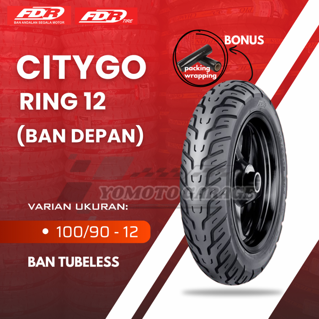 Ban Motor FDR CITYGO Regular Tubeless TL Ring 12 BAN DEPAN – Skutik Harian Aman & Ekonomis (Beat Sco
