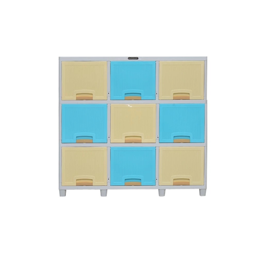 NAPOLLY Lockerbox 3309 9-Door Multi-Purpose TV Cabinet and Wardrobe Plastik