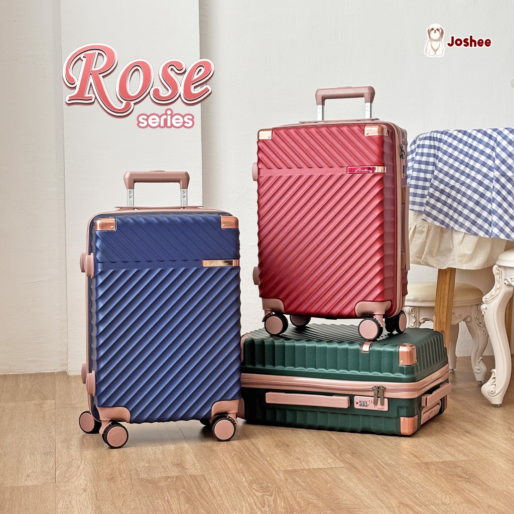 Koper Joshee Rose Series Kabin & Bagasi 20 24 Inch Smooth Wheel Luggage Travel Ringan