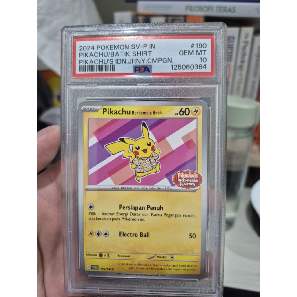 Pikachu Berkemeja Batik Pink PSA 10