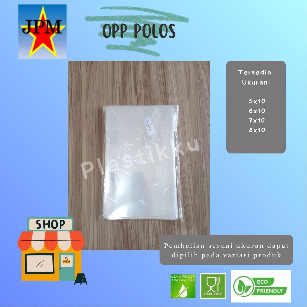 OPP Polos Tebal 30 Panjang 10 / OPP Tanpa Lem /  Plastik Tanpa Perekat / OPP POLOS / OPP Souvenir / 