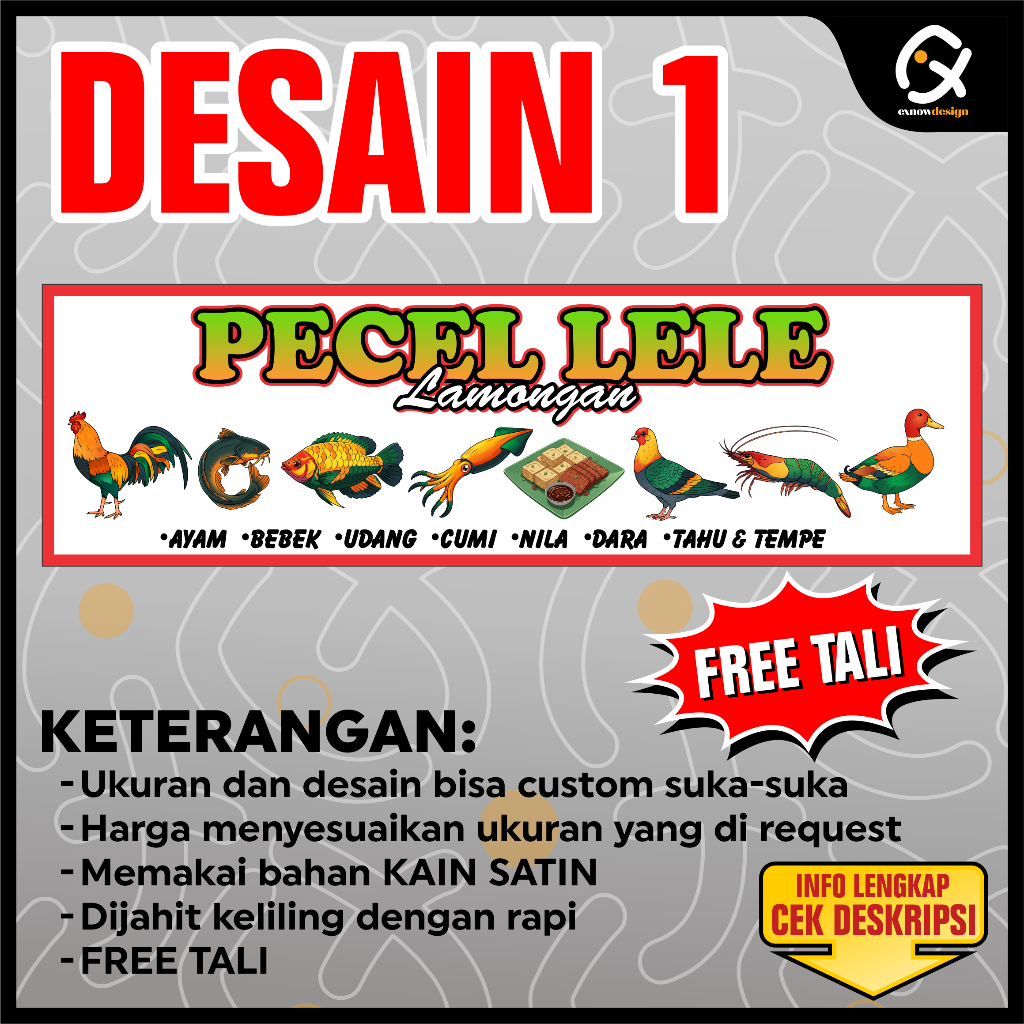Spanduk Kain WARUNG LALAPAN PECEL LELE