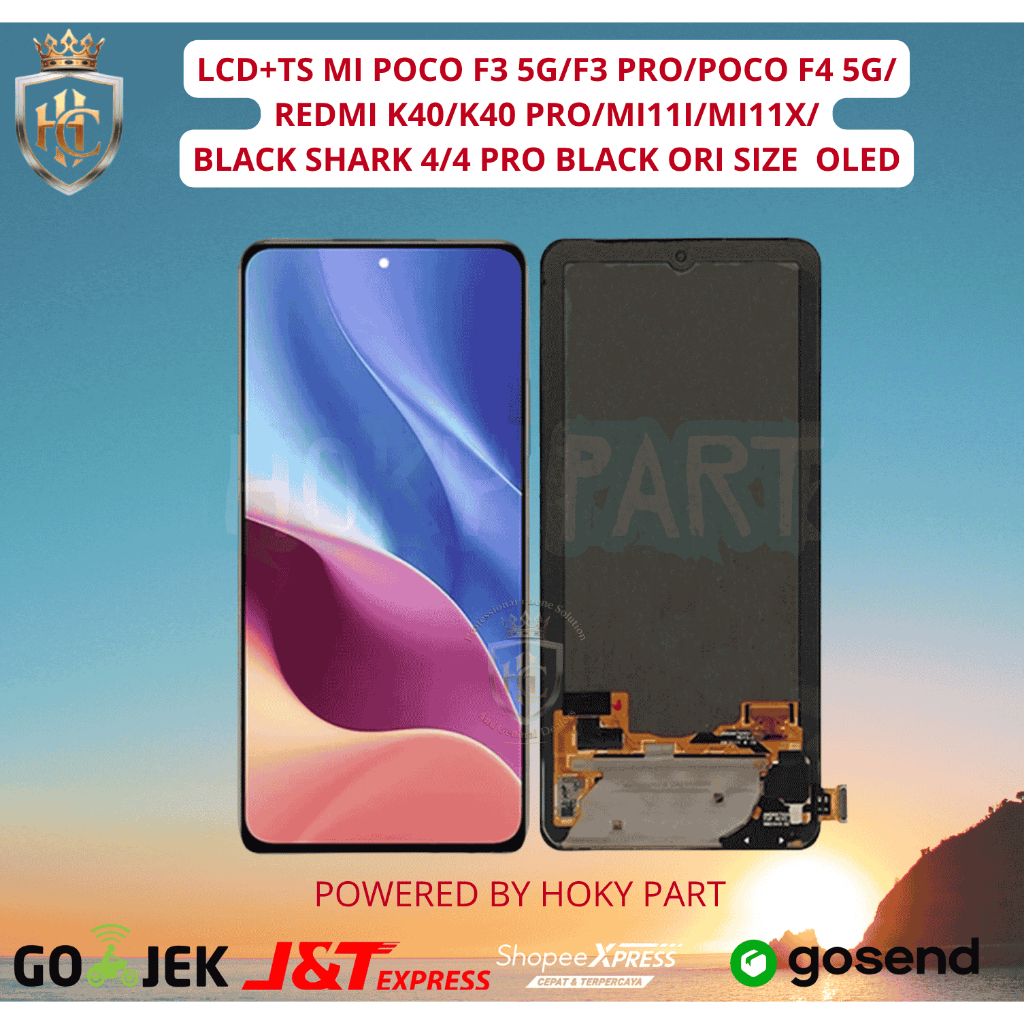 LCD MI POCO F3 5G/F3 PRO/POCO F4 5G/REDMI K40/K40 PRO/MI11I/MI11X/BLACK SHARK 4/4 PRO BLACK ORI SIZE