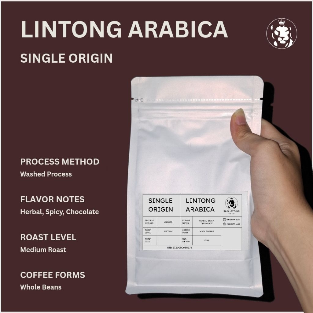 Single Origin Lintong Sumatra Arabica Coffee (Biji Kopi)