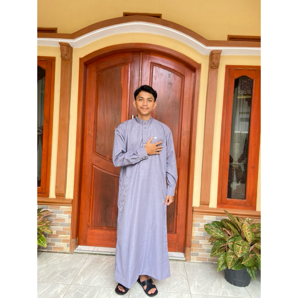 Jubah pria muslim Jubah premium EMBOS Gamis embos motif hexsagon