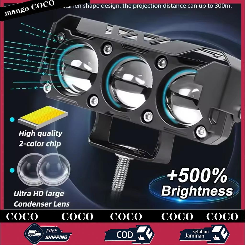 Lampu Tembak LED Laser/Lampu Sorot Laser /LAMPU TEMBAK MINI SQL 3 Mata/LASER FOGLAMP/LAMPU LED/MOTOR