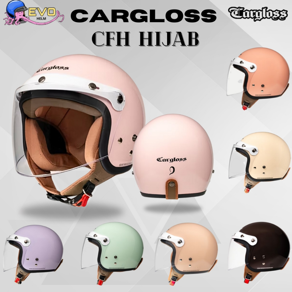 CARGLOSS CFH HIJAB INOVASI TERBARU HELM WANITA HIJAB RETRO ORIGINAL, CARGLOSS HELMET OFFICIAL STORE