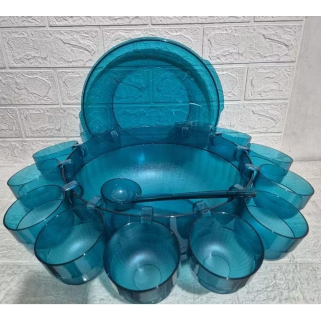 Watercolor bowl cup set tupperware toska gliter / wtc set toska gliter tupperware/