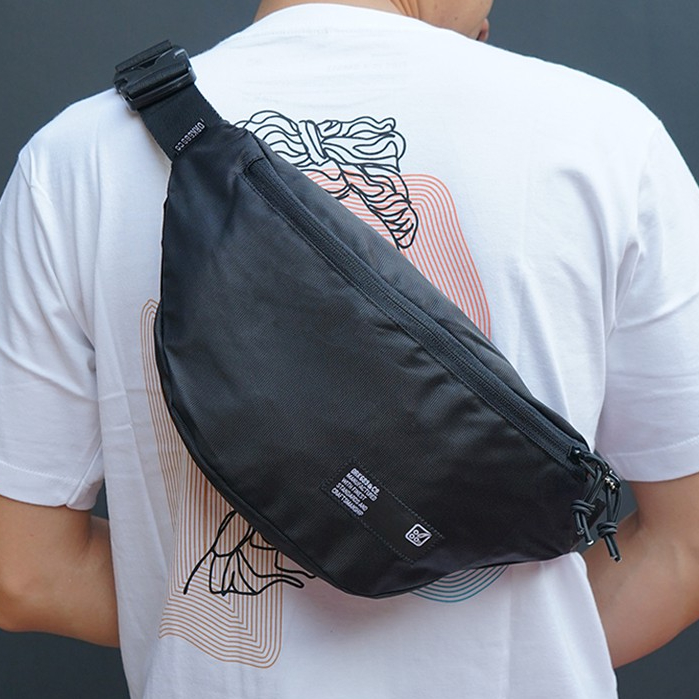 Tas Waistbag Pria Selempang Distro Waterproof Ork689 Wp Monz Black