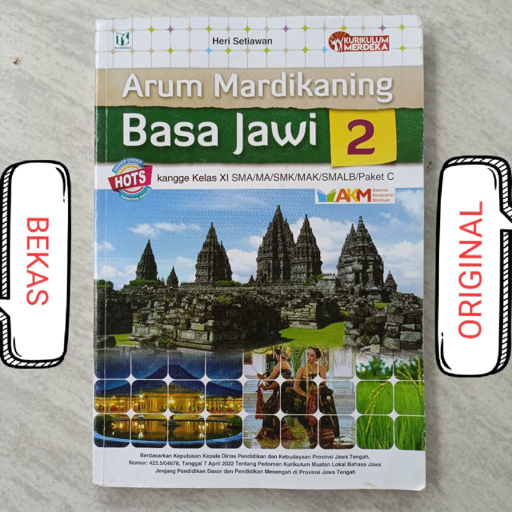 ( BUKU BEKAS ) ( ORIGINAL ) Arum Mardikaning Basa Jawi Bahasa Jawa Kelas 11 XI 2 II SMA MA MAK SMK S