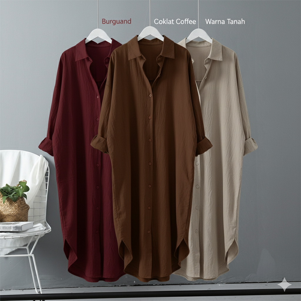 Grece tunik Yessa tunik Bahan Crinkle