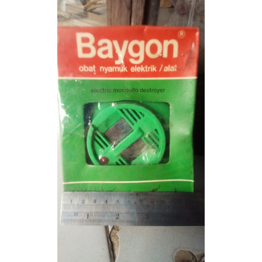 baygon bayer mat asli produk lama tahun 1990 obat nyamuk elektrik, alat pemanas heater set isi 5 mat