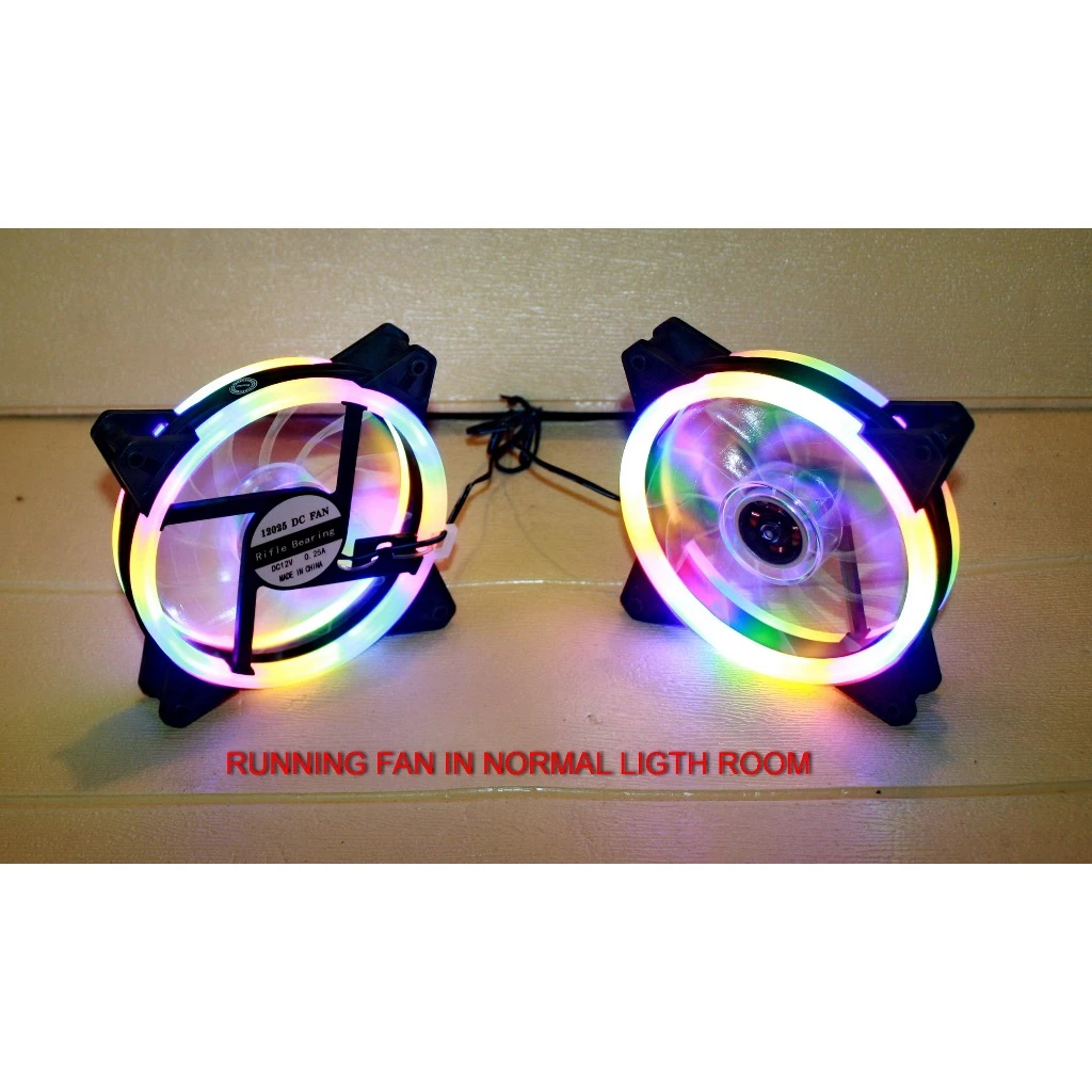 FAN CASING RGB 12CM 12 CM FAN RGB RAINBOW CASING RING LED SOKET MOLEX BARU MURMER