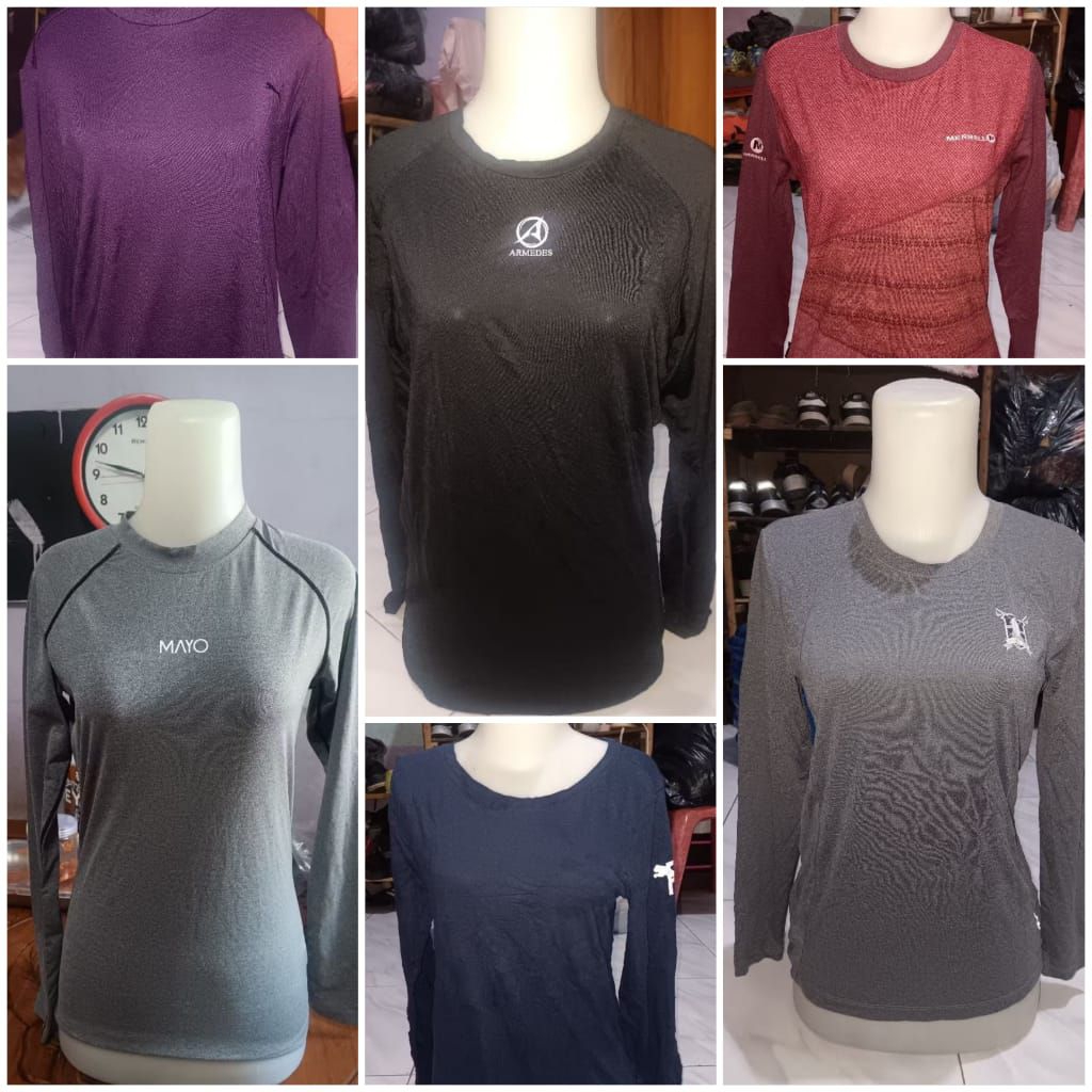 KAOS OLAHRAGA LENGAN PANJANG / BAJU OLAHRAGA / KAOS OLAHRAGA PRIA WANITA