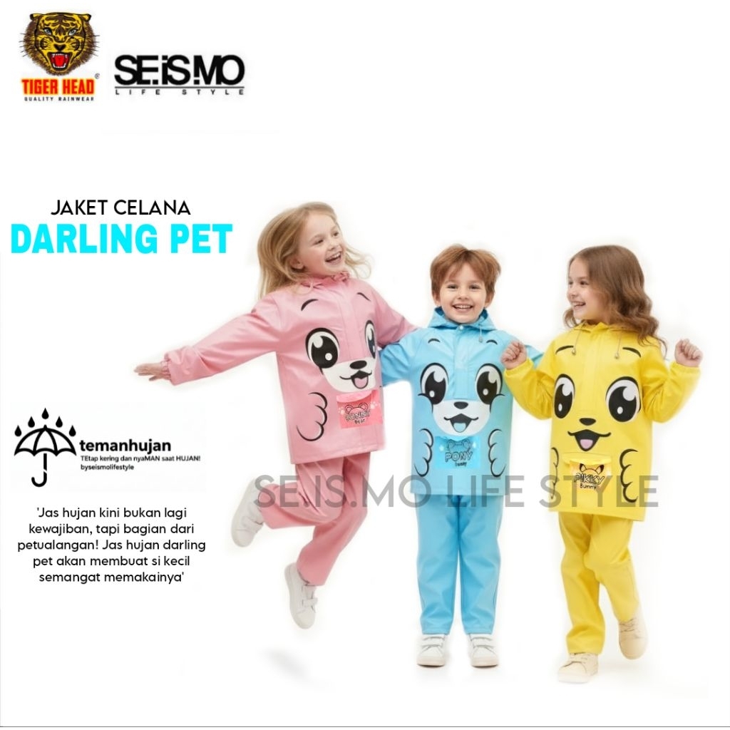 JAS HUJAN ANAK SETELAN DARLING PET// JAS HUJAN ANAK 3 4 5 6 7 TAHUN