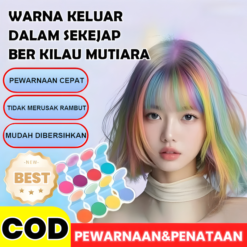 Pewarna Rambut Sementara Bar/Cake Warna Cepat Tanpa Bleach Semua Jenis Rambut Banyak Warna Pilihan