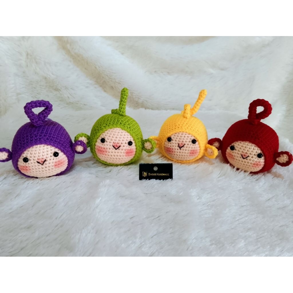 gantungan kunci / gantungan tas / amigurumi / boneka rajut / teletubies free ring