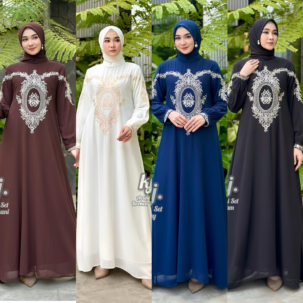 abaya Arumi bordir set hijab abaya terbaru