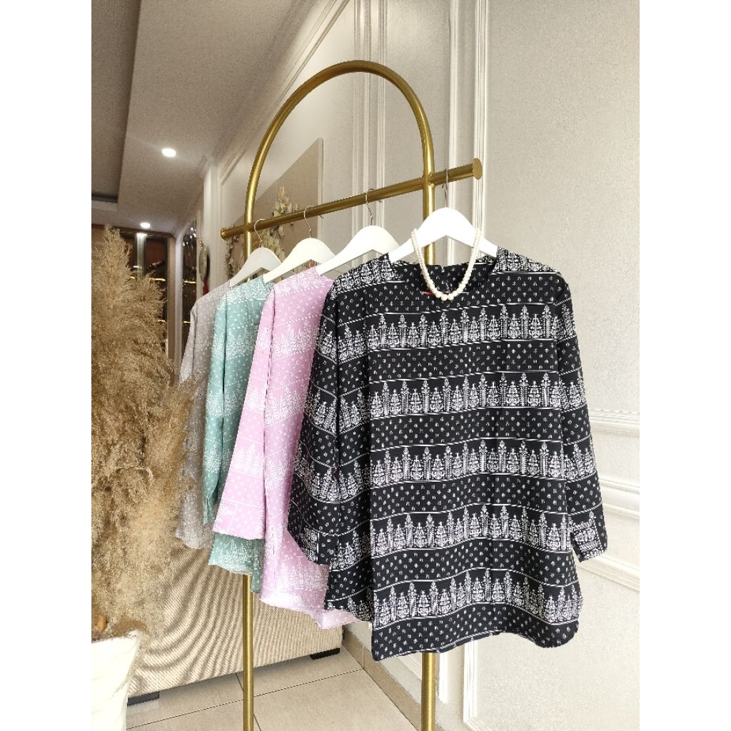 KODE 1608 - ATASAN WANITA - ATASAN MUSLIM  - FASHION WANITA BLOUSE  MOTIF